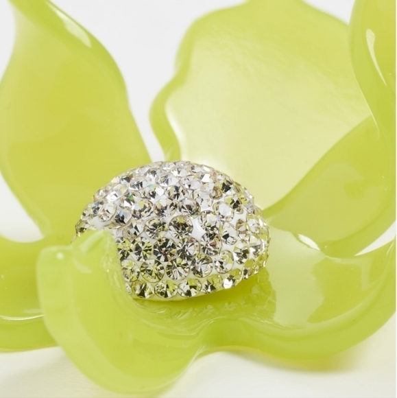 New Lele Sadoughi Floral Chartreuse 300 Earrings NWT - Picture 6 of 6